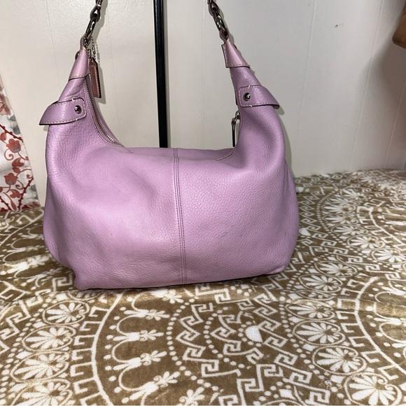 COACH Penelope Purple Pebbled Leather Medium Hobo Handbag F14680 - Picture 2 of 13